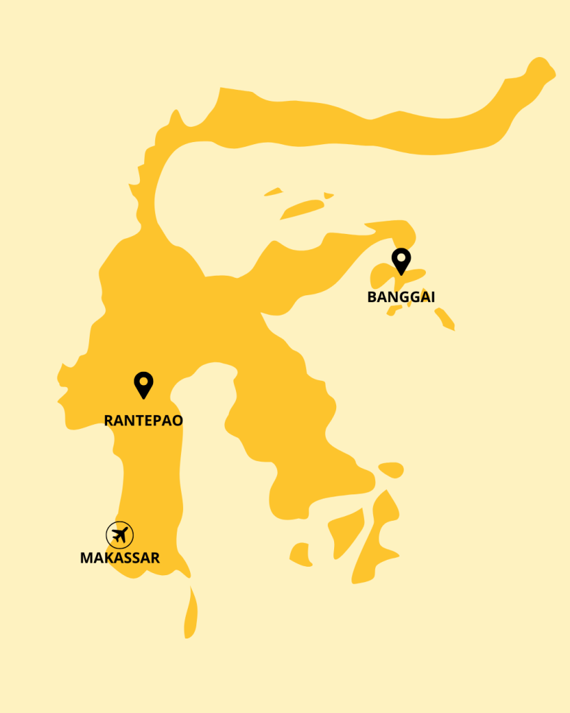 mappa Sulawesi itinerario